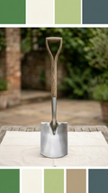 RVS spade met houten handvat